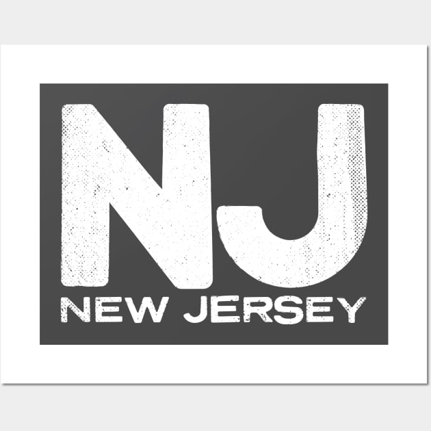 NJ New Jersey State Vintage Typography Wall Art by Commykaze